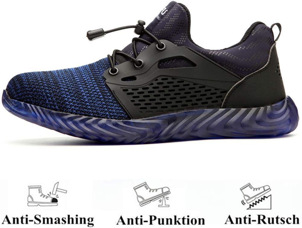 Ayqyc Sicherheitsschuhe Herren S3 Arbeitsschuhe Damen Leicht Atmungsaktiv Schutzschuhe Stahlkappe Sneakers 23 - rockonmodels.de