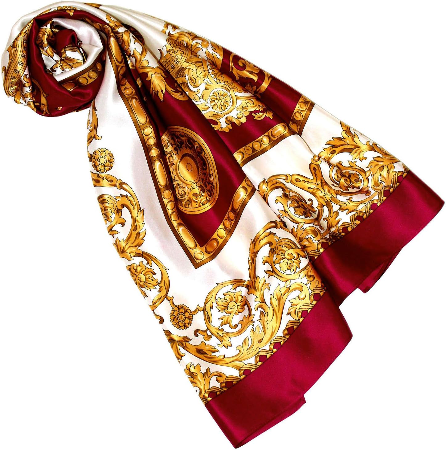 Lorenzo Cana Marken Seidentuch Damentuch aus 100% Seide Barock mit Paisleymuster Tuch Schal Markentuch