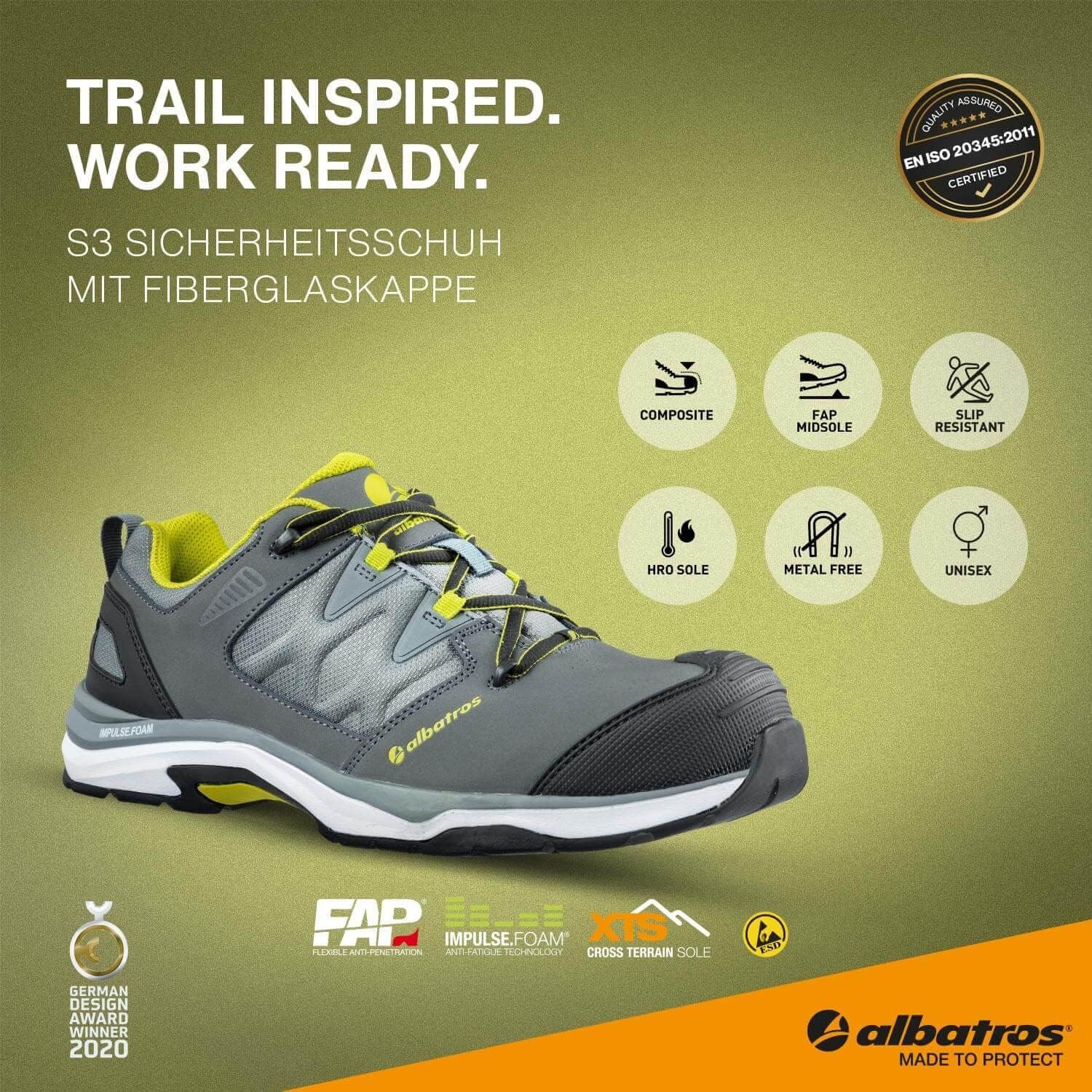 ALBATROS ULTRATRAIL Low Arbeitsschuh Sicherheitsschuh S3 ESD HRO SRC Fiberglaskappe ESD Durchtrittschutz rutschfest hitzebeständig metallfrei Unisex 6 819FfKC5tPL. AC SL1500 - rockonmodels.de