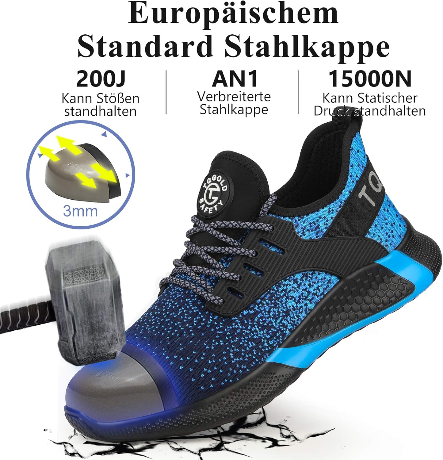 AONETIGER Sicherheitsschuhe Herren Damen Leicht Arbeitsschuhe Stahlkappe Sportlich Schutzschuhe Atmungsaktiv rutschfest Schuhe Sneaker 10 81PLNKOjFpL. AC SL1500 - rockonmodels.de