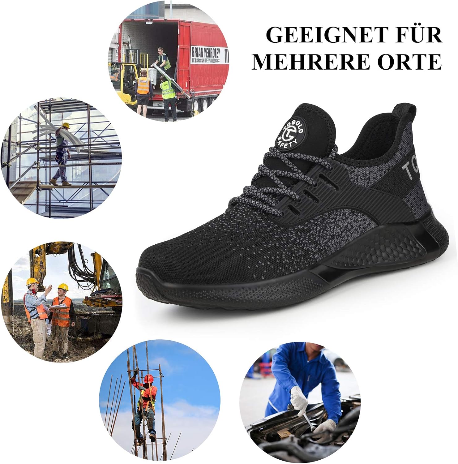 AONETIGER Sicherheitsschuhe Herren Damen Leicht Arbeitsschuhe Stahlkappe Sportlich Schutzschuhe Atmungsaktiv rutschfest Schuhe Sneaker 41 81Qpiq5BM6L. AC SL1500 - rockonmodels.de