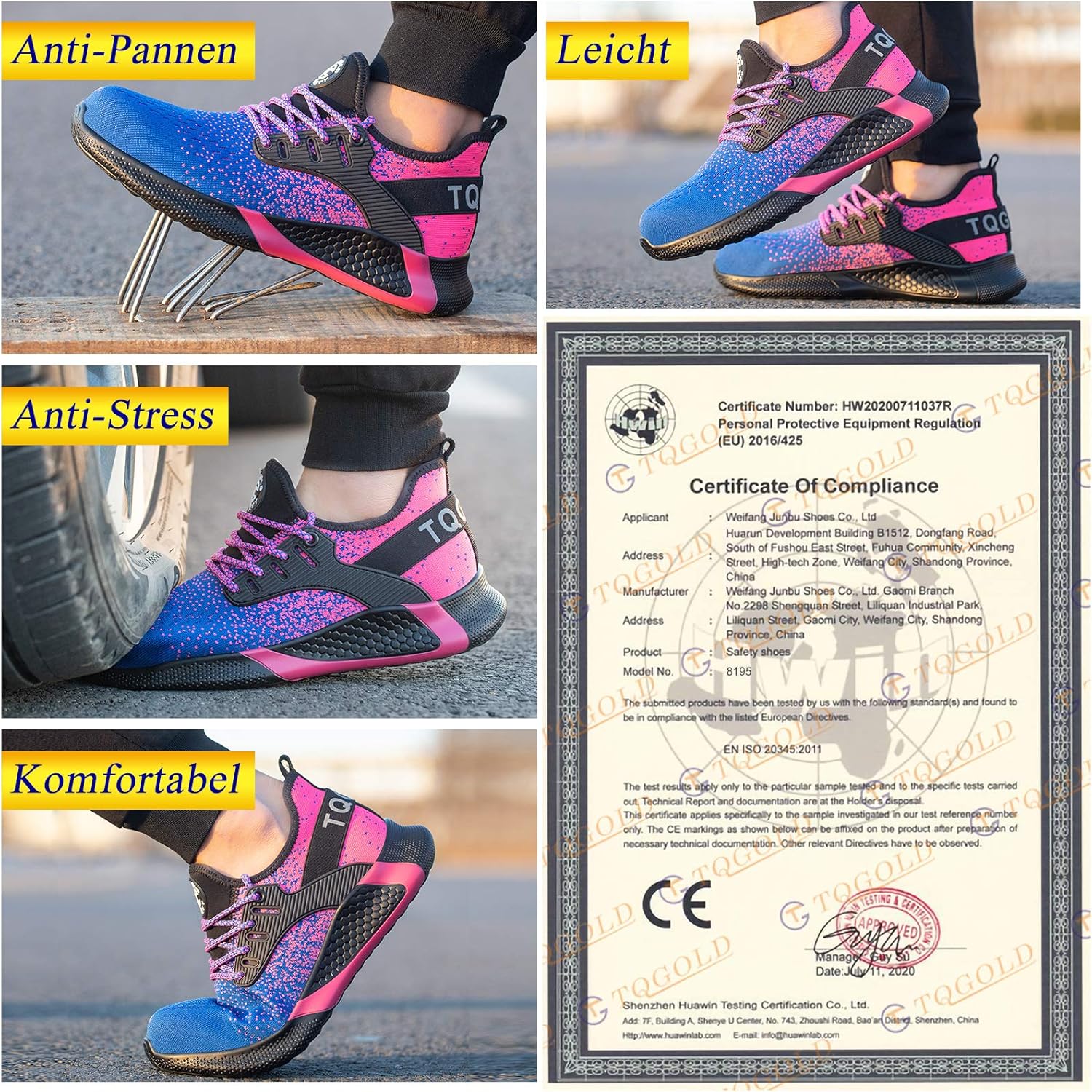 AONETIGER Sicherheitsschuhe Herren Damen Leicht Arbeitsschuhe Stahlkappe Sportlich Schutzschuhe Atmungsaktiv rutschfest Schuhe Sneaker 27 81Tn87tG0dL. AC SL1500 - rockonmodels.de