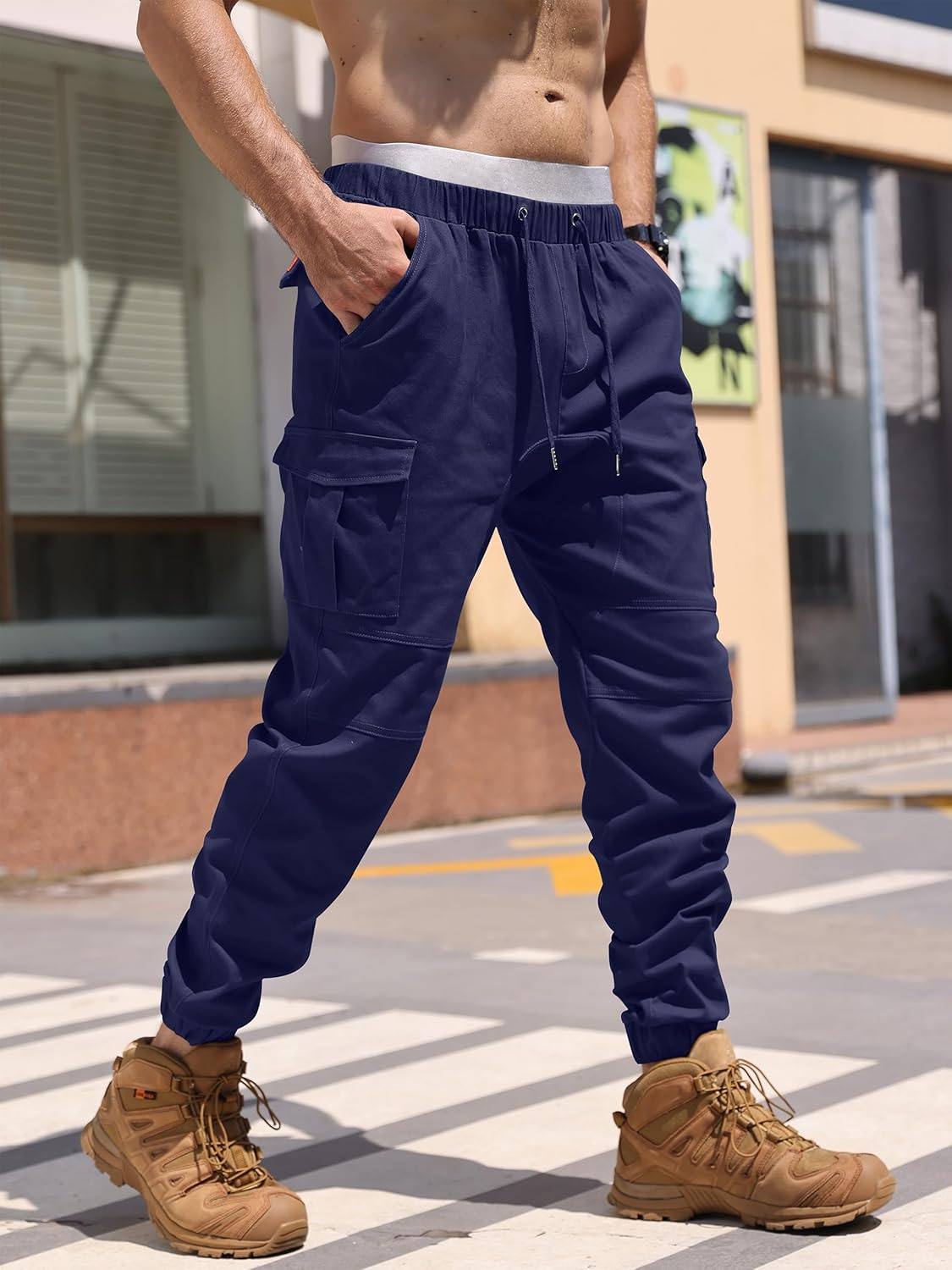 Cindeyar Herren Hosen Slim Fit Casual Jogger Sporthose Freizeithose Cargo Chino Jeans Hose 19 - rockonmodels.de