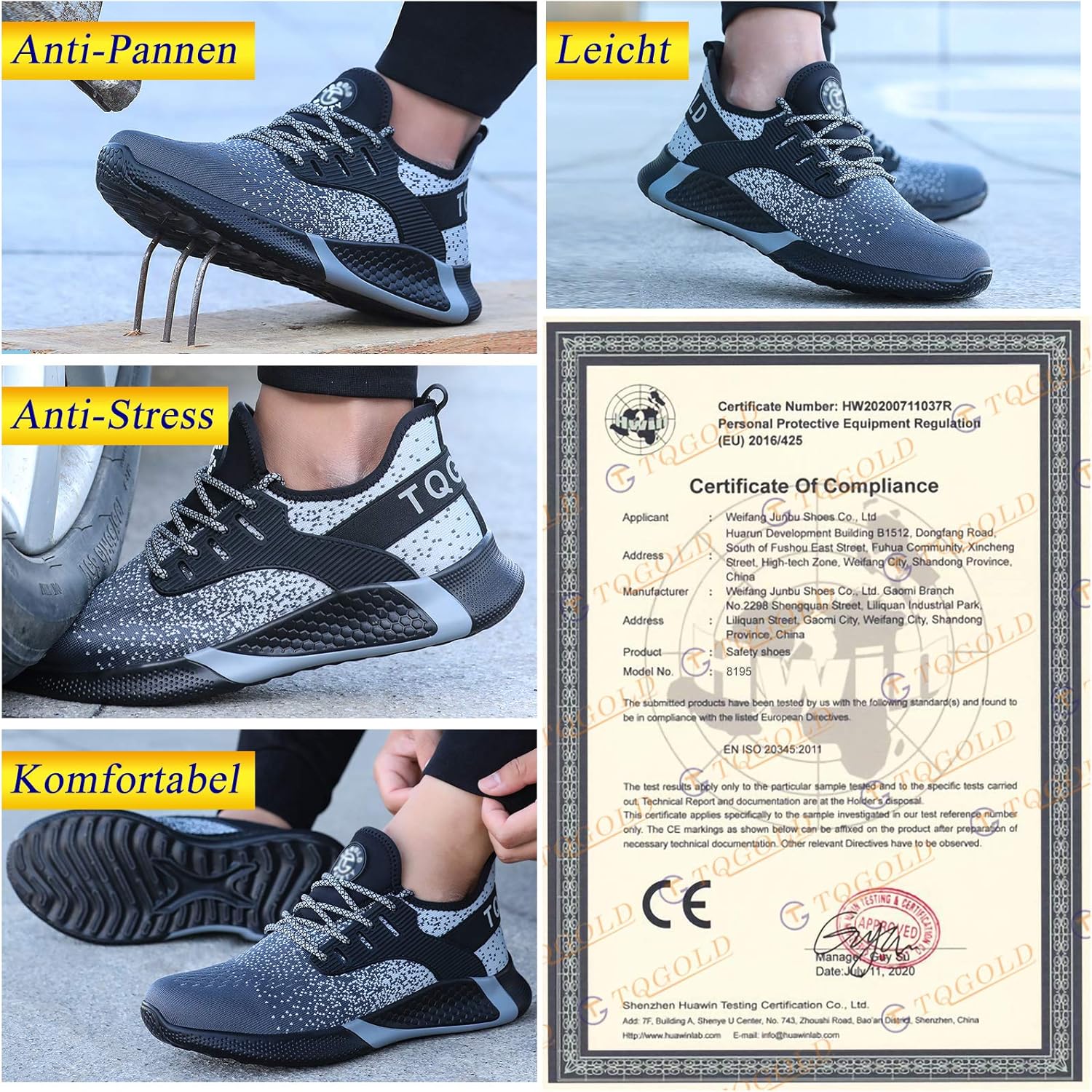AONETIGER Sicherheitsschuhe Herren Damen Leicht Arbeitsschuhe Stahlkappe Sportlich Schutzschuhe Atmungsaktiv rutschfest Schuhe Sneaker 20 81dcZQqNSQL. AC SL1500 - rockonmodels.de