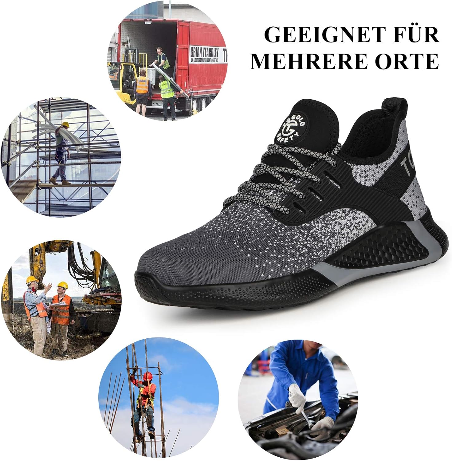 AONETIGER Sicherheitsschuhe Herren Damen Leicht Arbeitsschuhe Stahlkappe Sportlich Schutzschuhe Atmungsaktiv rutschfest Schuhe Sneaker 21 81kQfTNr04L. AC SL1500 - rockonmodels.de